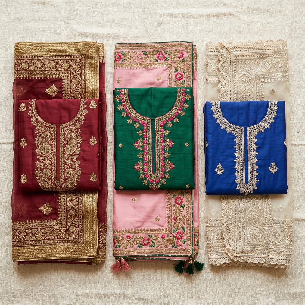 Matching material sets at Sanjay Cut Piece, Thane